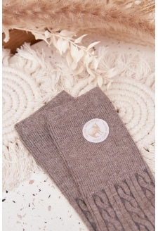 Dámské dlouhé vlněné ponožky – šedé