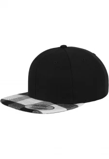 Zaškrtnutý Flanell Peak Snapback blk/wht