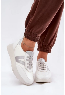 Dámské sportovní tenisky na platformě Vinceza – bílé