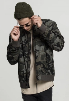 Vintage Camo Cotton Bomber Jacket dřevěná kamufláž