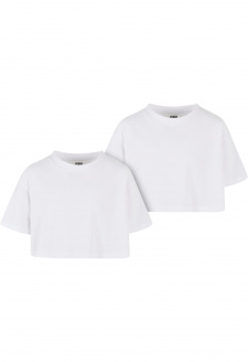 Dívčí krátké tričko Short Kimono Tee - 2 Pack bílé+bílé