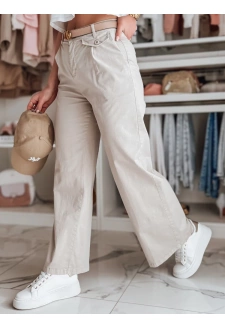 Spodnie damskie wide leg MOBISKA jasnobeżowe Dstreet UY2618