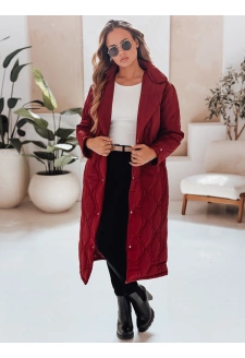 Płaszcz damski pikowany długi TRENDIFY bordowy Dstreet TY4940