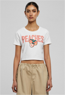 Peaches Cropped Tee bílé