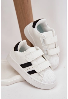 Dětské sportovní sneakers z eko kůže Renel – bílé