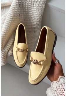 Dámské loafersy s ozdobným detailem – žluté Rosynne