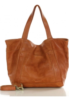 MARCO MAZZINI Camel velká dámská kožená shopper kabelka