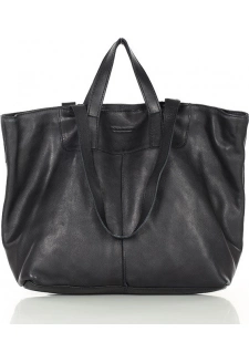 MARCO MAZZINI černá shopper kožená kabelka
