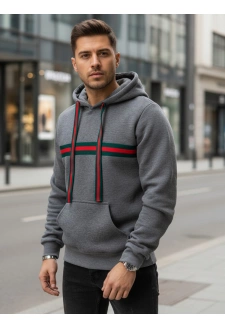 Bluza męska z kapturem ciemnoszara Dstreet BX5937