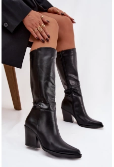 Dámské kotníkové boty Katelle na sloupku – černé