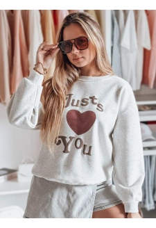 Bluza damska oversize z nadrukiem FEELME szara Dstreet BY1475