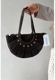 Dámská kabelka z přírodního semiše Marivane – čokoládová