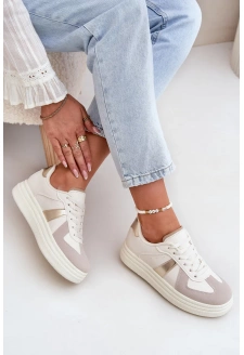 Dámské sneakersy z ECO kůže na platformě Goriette – béžové