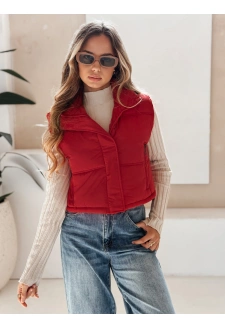 Kamizelka damska pikowana czerwona Dstreet TY5198