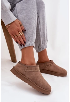 Dámské sněhule Serenne s kožešinou – hnědé