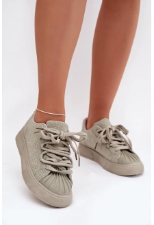 Dámské zdobené tenisky Calissea – zelené