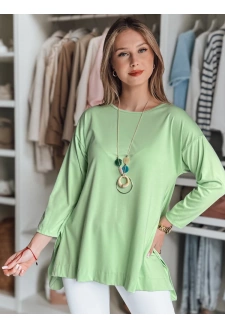 Bluzka damska masełko oversize z wisiorkiem COMFILA jasnozielona Dstreet RY2792