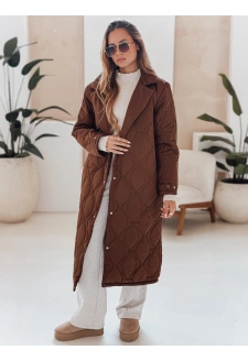 Płaszcz damski pikowany długi TRENDIFY brązowy Dstreet TY4939