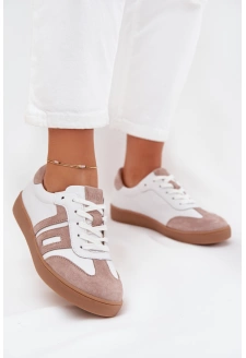 Dámské kožené sneakersy Vinceza – bílo-béžové