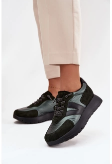 Dámské tenisky na platformě Vinceza – tmavě zelené 