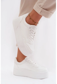 Dámské tenisky na masivní platformě Feressa – bílé