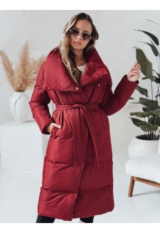 Płaszcz damski długi pikowany FAVI bordowy Dstreet TY4961