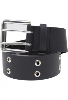 Pásek Double Eyelet PU Belt černý