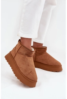 Dámské sněhule Celyra na platformě – camel