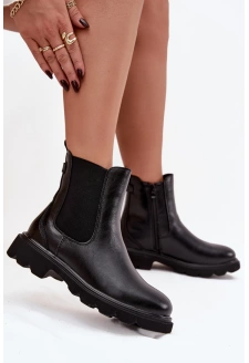 Dámské kotníkové boty – černé Rivelia, zateplené se zipem