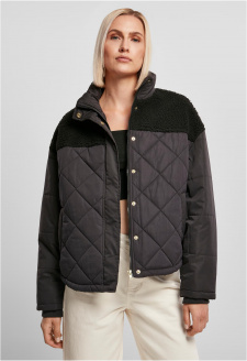 Dámská oversized Diamond Quilt Puffer Jacket černá