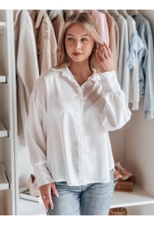 Koszula damska one size oversize SATINIA biała Dstreet DY0449
