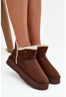 Dámské sněhule Wrangler na platformě – čokoládová