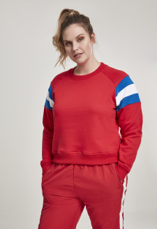 Ladies Sleeve Stripe Crew firered/světlemodrá/bílá