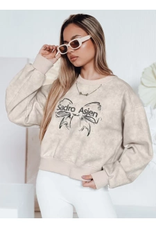 Bluza damska krótka oversize z motywem tie-dye DENVIS jasnoszara Dstreet BY1424