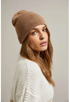 Dámská čepice Moodo s metalickou nití - hnědá