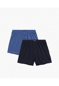 Pánské volné boxerky ATLANTIC 2Pack - modré se vzorem