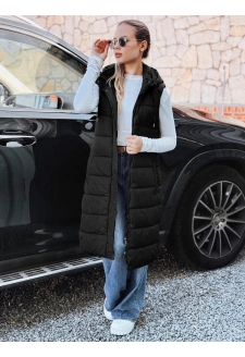 Kamizelka damska długa pikowana czarna Dstreet TY5267