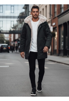 Kurtka zimowa męska parka z kapturem zielona Dstreet TX4966z