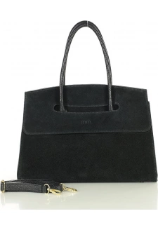 MARCO MAZZINI Černá dámská kožená hobo kabelka