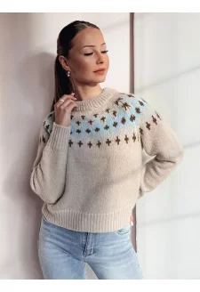 Dámský svetr one size SKADOVA tmavě béžový Dstreet MY2349