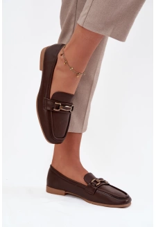Dámské loafers polobotky s ozdobou Priscelle – hnědé