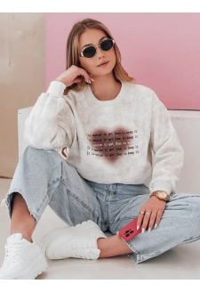 Bluza damska oversize tie-dye z sercem DESSER szara Dstreet BY1466