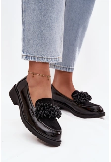 Lakované dámské mokasíny S.Barski – černé