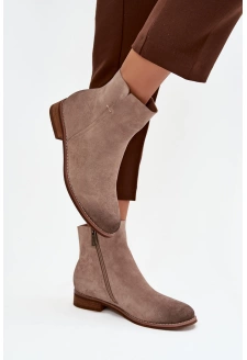 Dámské boty Vinceza – béžové, na plochém podpatku