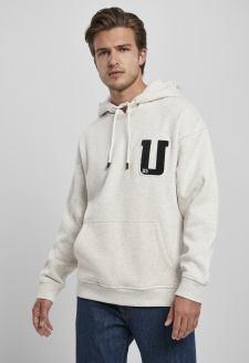 Oversized Frottee Patch Hoody světle šedá