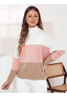 Dámský svetr STRIPELO růžový Dstreet MY2417