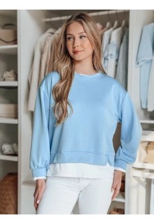 Bluza damska oversize LUZZIO niebieska Dstreet BY1382