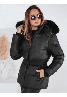 Kurtka damska zimowa pikowana z kapturem LOVELINA czarna Dstreet TY4981