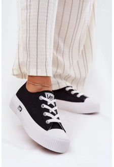 Dámské trampky na platformě LEE ISLA C WOMEN LOW – černé