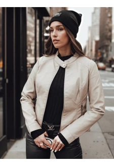 Kurtka damska przejściowa skórzana SKINVEX beżowa Dstreet TY4744